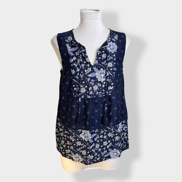 Old Navy Mixed Print Tassel Sleeveless Top - Picture 1 of 5